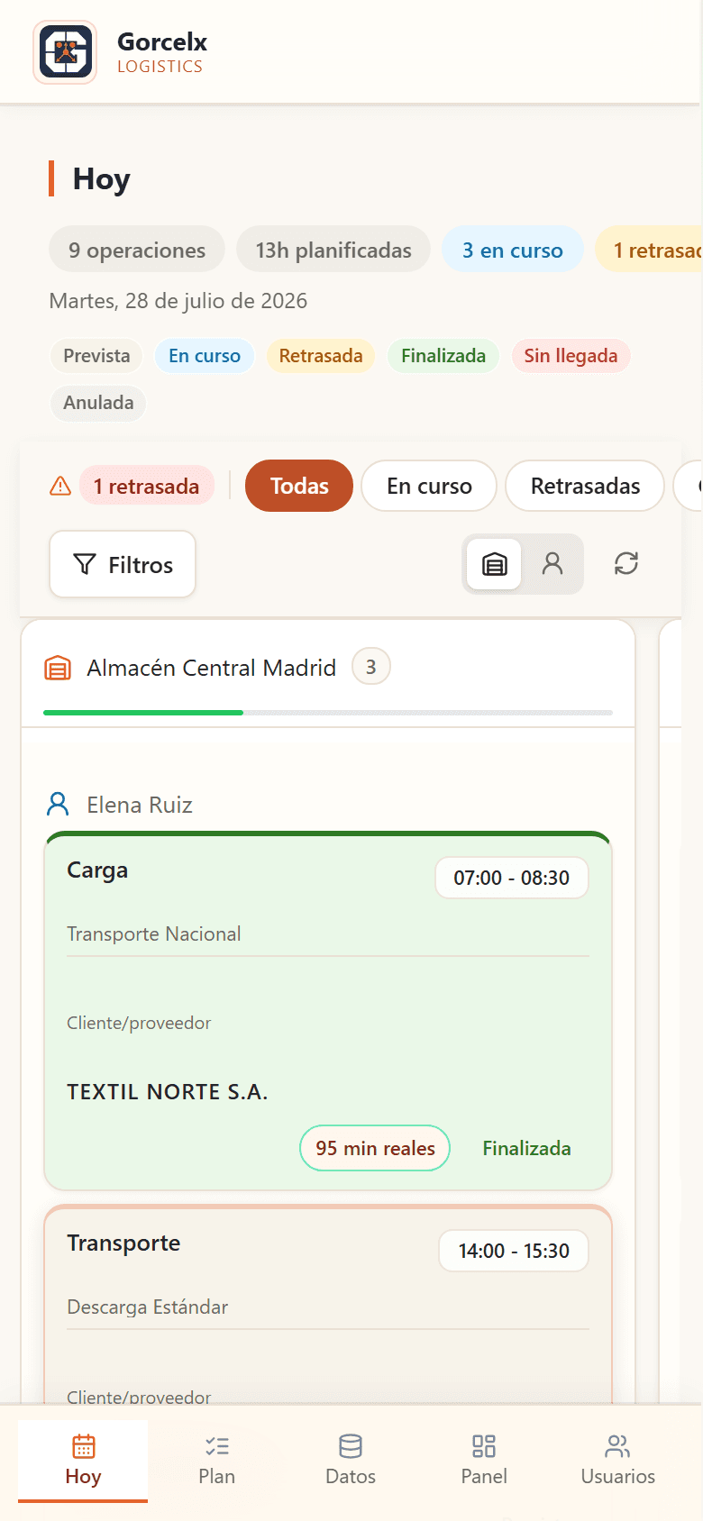 Vista Hoy en móvil